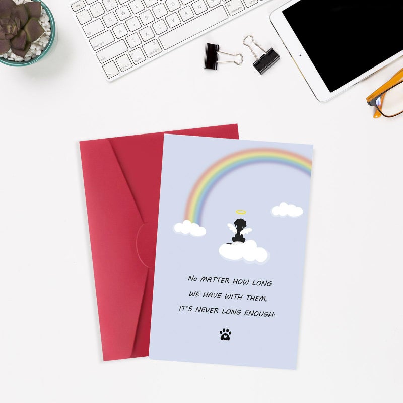 Greeting Card Mourning Card For Lost Pet Dog Cute Pet Dog Lost Rainbow Bridge, Dog - Image 5